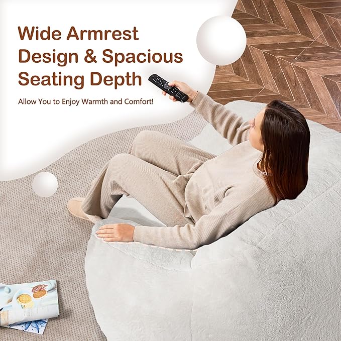 Giant Bean Bag Chair for Adults, Large Memory Foam BeanBag Chairs, Oversized - Image 7