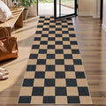 Lahome Checkered Easy Jute Runner Rug, 2x8 Kitchen Rug Non Slip Washable by Lahome
