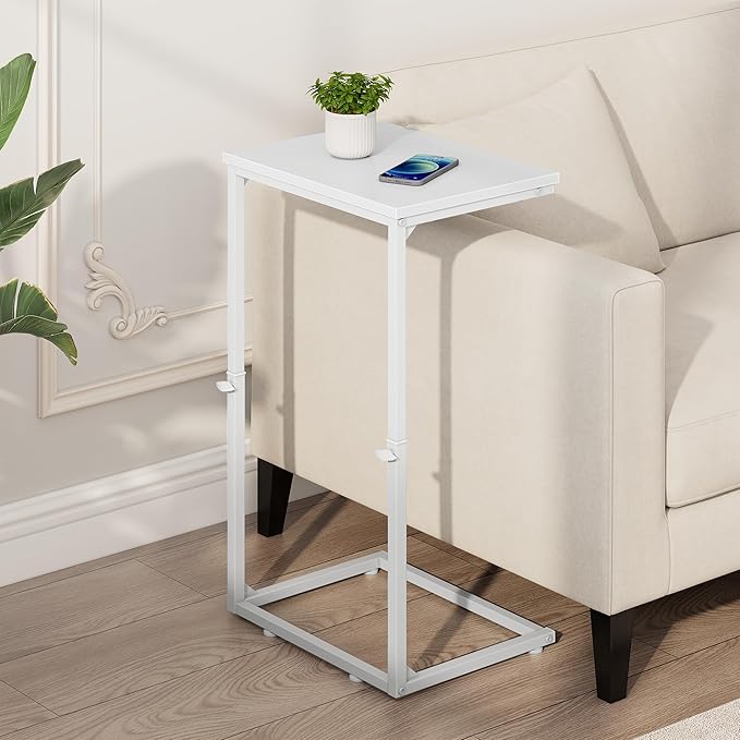 Vagusicc C Shaped End Table for Couch, 33.2'' Extra Tall C Table Adjustable - Image 6