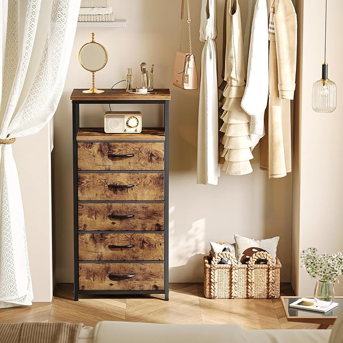 Huuger 5 Drawers Dresser with Charging Station, Dresser - Image 2