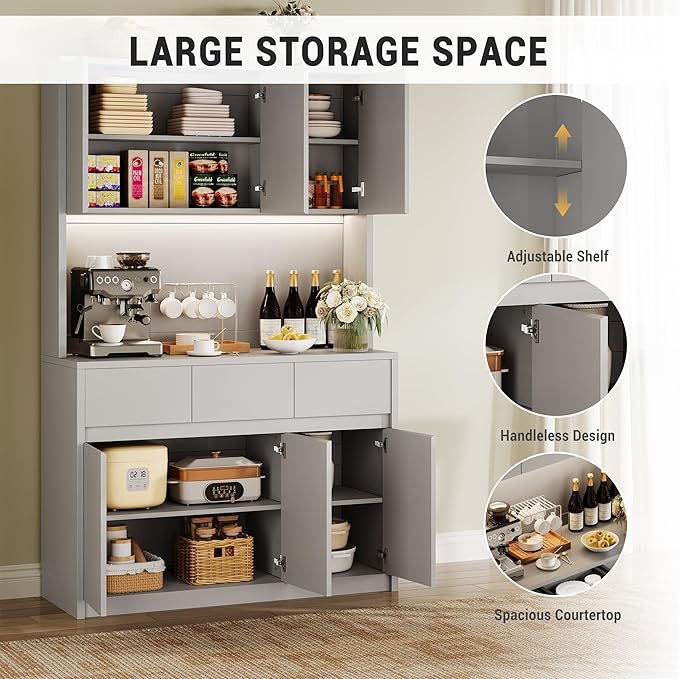 Garvee Kitchen Pantry Storage Cabinet, Tall Storage Cabinet - Image 5