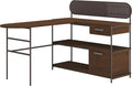 Sauder Radial Modern Metal and Wood L-Shaped Desk, Umber Wood Finish by SAUDER%C2%AE