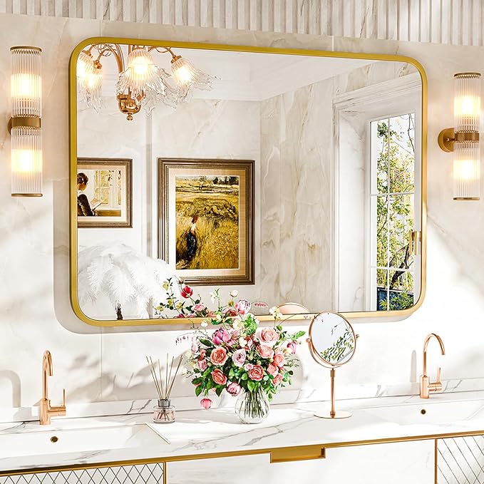 22"×30" Bathroom Mirror for Wall, Modern Bathroom Vanity Mirror by Unknown