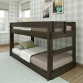 Max & Lily Modern Farmhouse Low Bunk Bed, Twin-Over-Twin Bed Frame by MaxLily