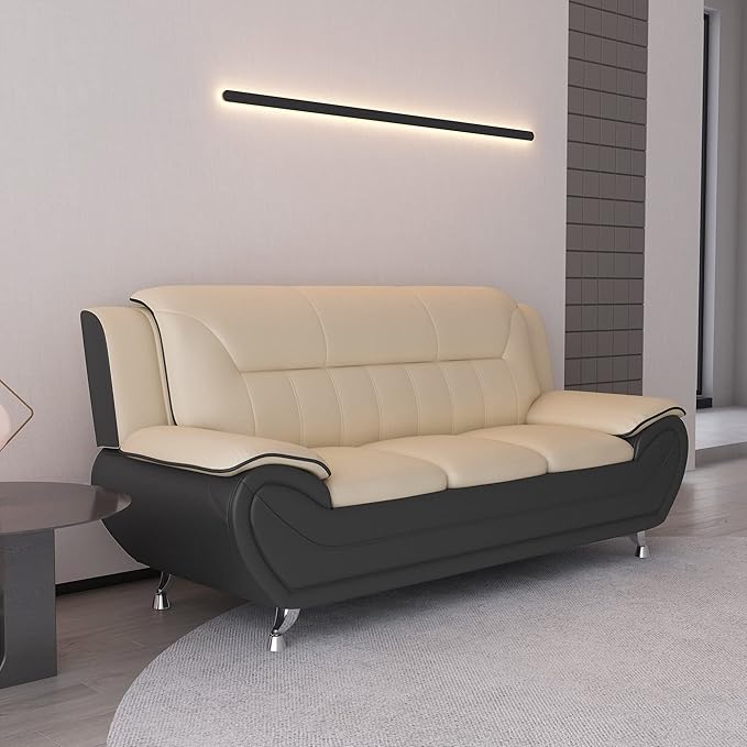 Container Furniture Direct Michael Modern Faux Leather Upholstered Stainless - Image 11