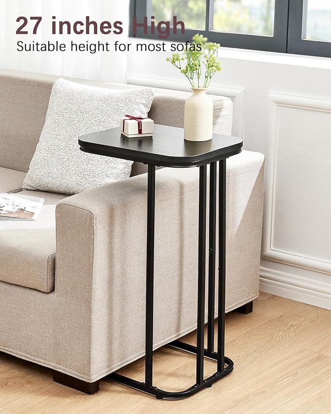 C Shaped End Table, 27 Inches High Small Side Table - Image 4