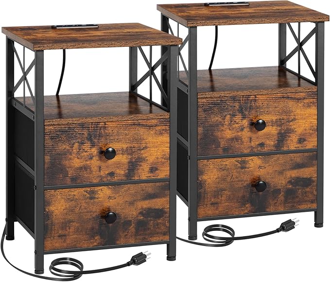 AMHANCIBLE Night Stand Set 2, Nightstand by AMHANCIBLE
