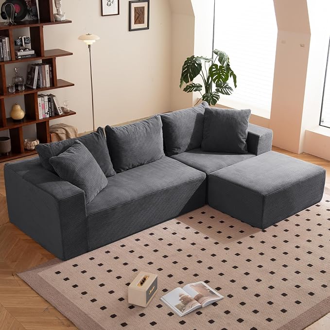 Modular Sectional Sofa, Corduroy Cloud Couch by RUMBALUXY