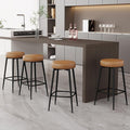 Counter Height Bar Stools, Upholstered Faux Leather Kitchen Counter Stools by ErdoruLiving