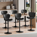 Shintenchi Bar Stools Set of 6 Modern Swivel Bar Chairs, Counter Height Faux by Shintenchi