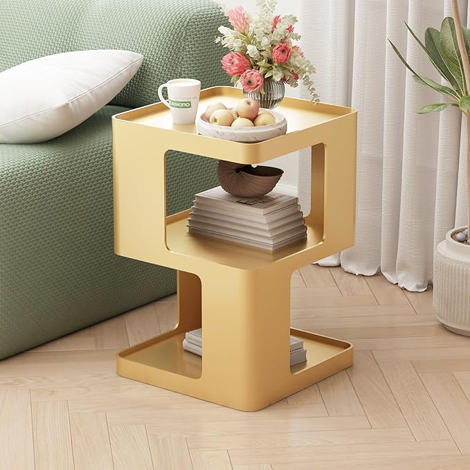 Metal Gold Nightstands, Modern Side Table by BAOGELIYA