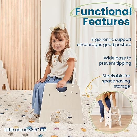 ECR4Kids Stackable Wooden Toddler Chair, Kids Furniture - Image 5