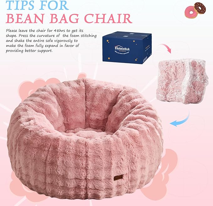 Hobestluk Bean Bag Chair Oversized Bean Bag Chair - Image 6