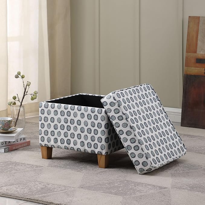 HomePop Home Decor | K7342-A876 | Classic Square Storage Ottoman - Image 3