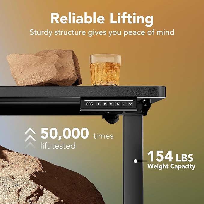 HUANUO 32" Small Electric Standing Desk Adjustable Height, 4 Memory Height - Image 4