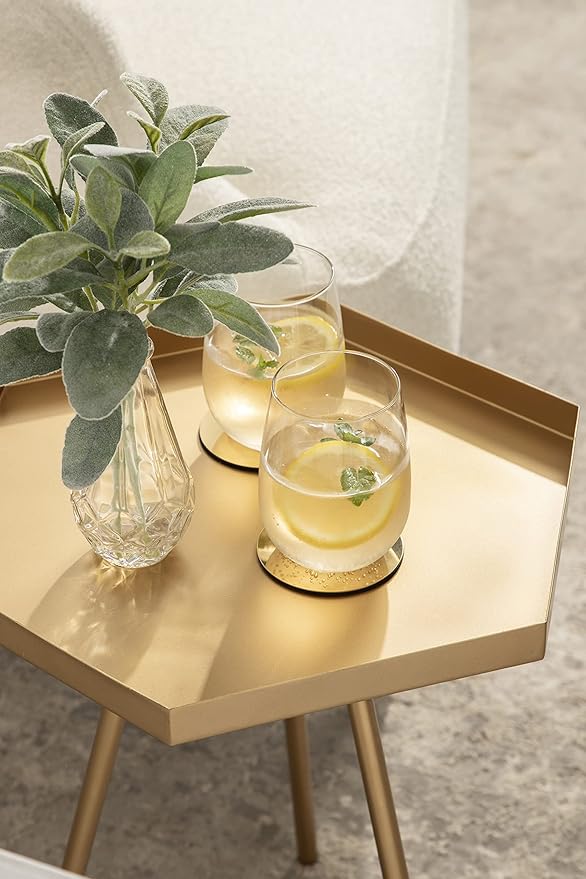 Kate and Laurel Kashvi Modern Side Table 17 x 15 x 20; Gold Decorative Glam - Image 7