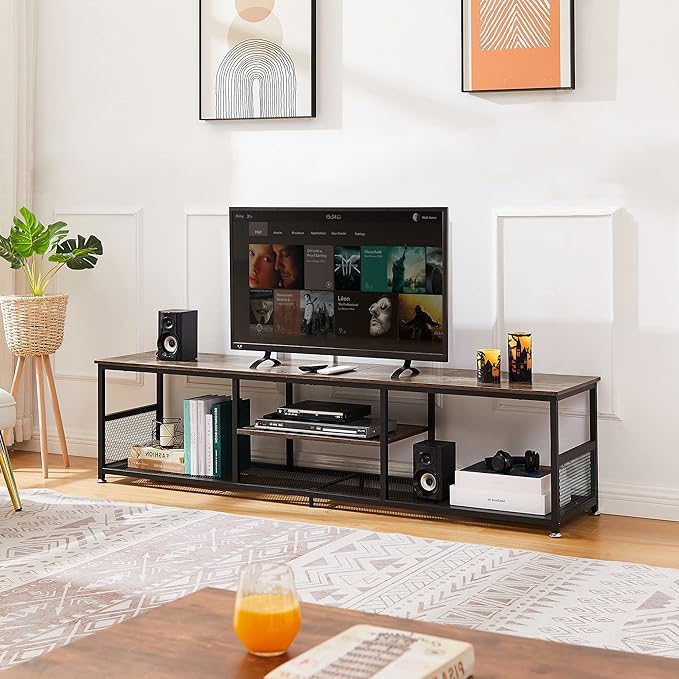 VECELO TV Stand for Televisions up to 80 Inch 70" Entertainment Center - Image 3