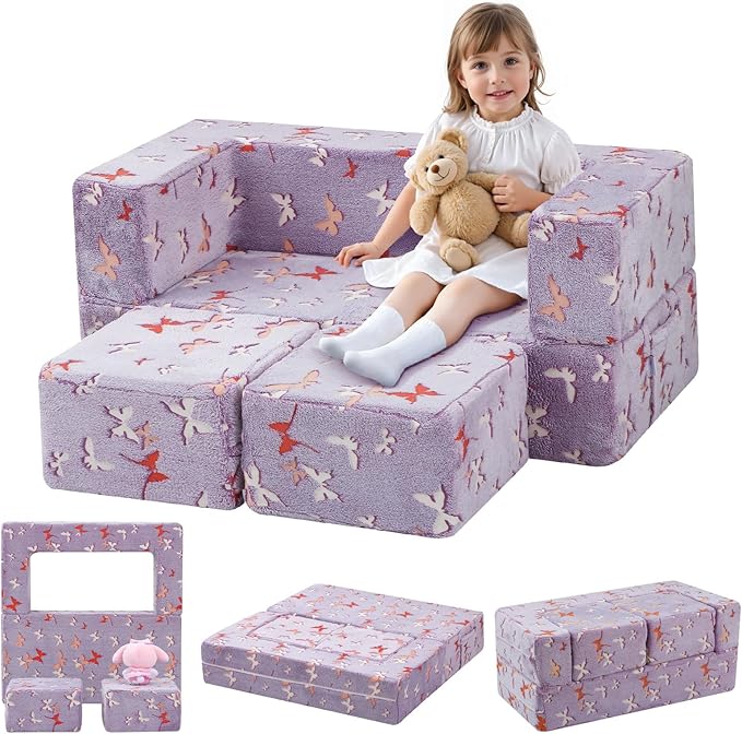 MeMoreCool Modular Kids Couch, Glow Play Toddler Couch by MeMoreCool