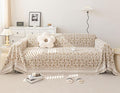 STACYPIK Modern Khaki Jacquard Couch Cover French Style L-Shape Sofa Protector by STACYPIK