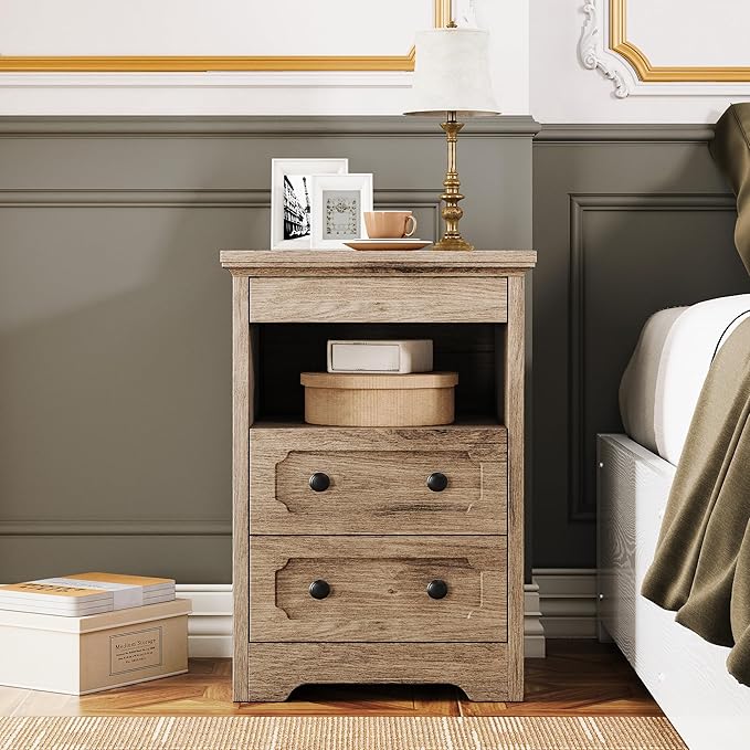 LIKIMIO Night Stand, Modern Bedside Table - Image 9