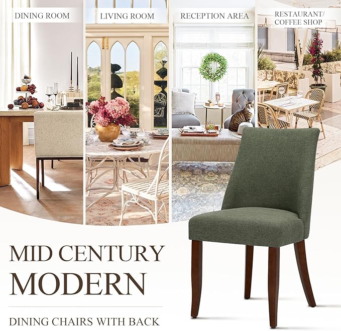 COLAMY Upholstered Dining Chairs Set of 4, Mid Century Modern Kitchen Chairs - Image 5