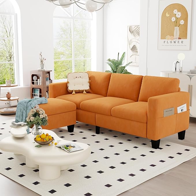 ZeeFu Convertible Sectional Sofa Couch, Classic 3 Seat L-Shaped Sofa Set by ZeeFu