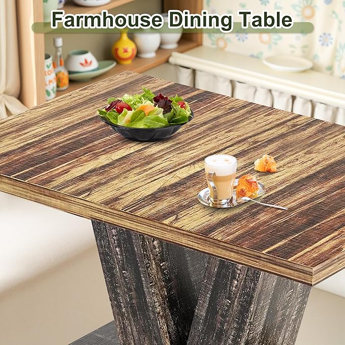 NicBex 47" Dining Table for 4 People, Farmhouse Dinner Table Small Dining Room - Image 5
