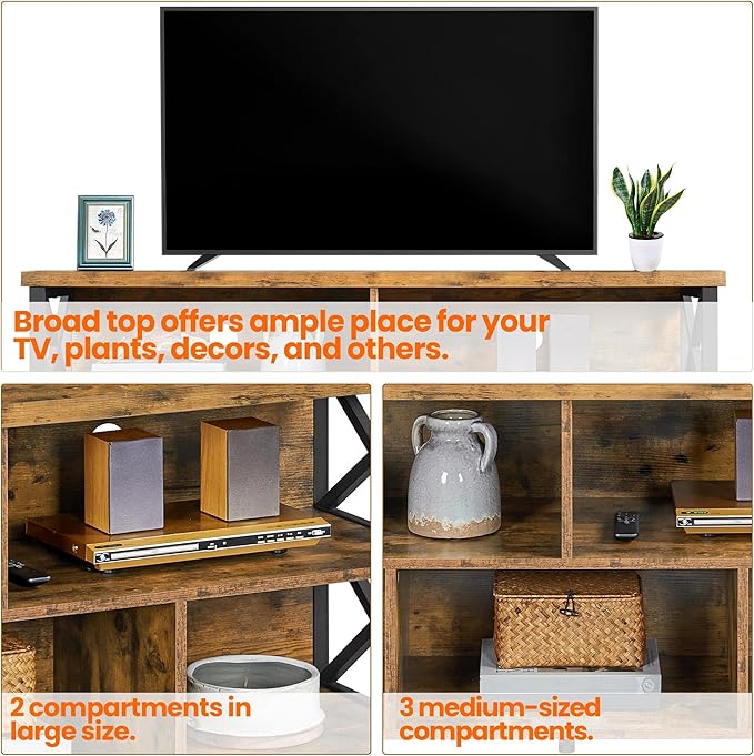 Yaheetech TV Stand for Living Room, Industrial Entertainment Center for 65 Inch - Image 7