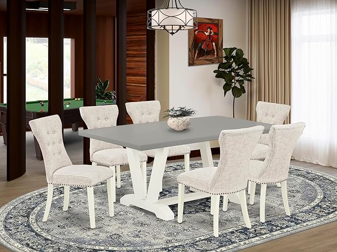 East West Furniture V097GA235-7 7 Piece Kitchen Table & Chairs Set Consist of a - Image 2