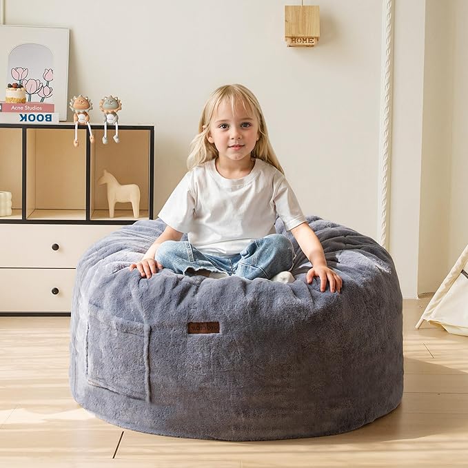 MAXYOYO Kids Bean Bag Chair, Stuffed Faux Fur Bean Bag by MAXYOYO