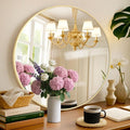 Circular Mirror Gold Round Mirror 18 Inch Round Bathroom Mirror Wall Mirrors by PUZONJIG