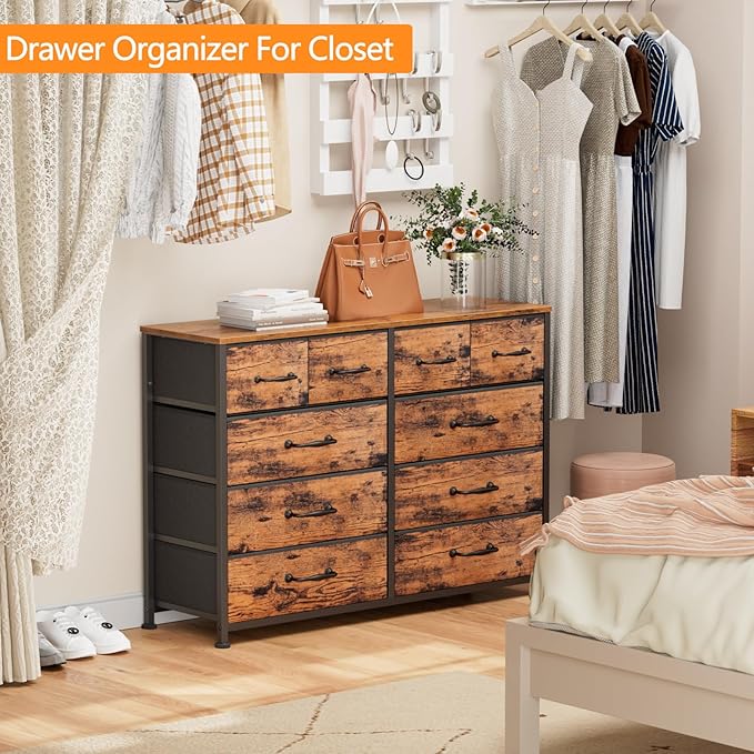 Furnulem Bedroom Dresser for 55”Long TV Stand, 10 Storage Organizer Dressers & - Image 10
