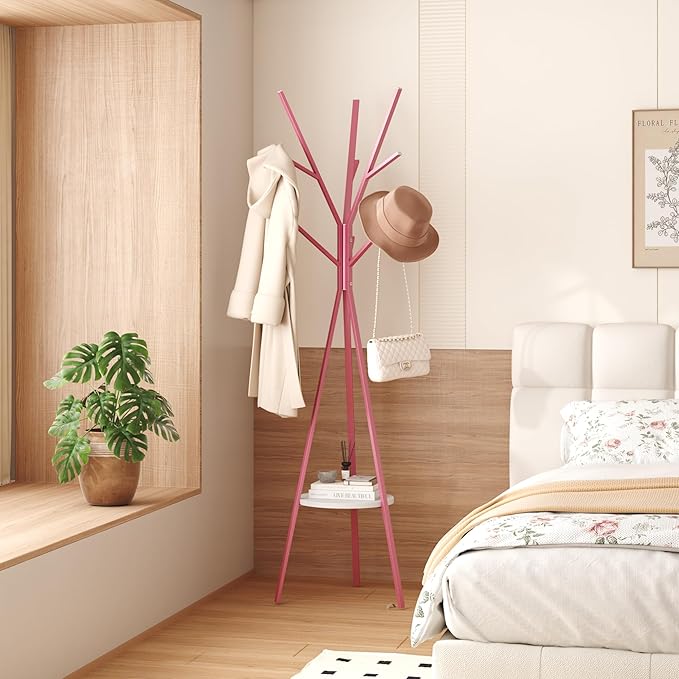 Coat Rack Hat Stand Free Standing Display Hall Tree Metal Hat Hanger Garment - Image 4
