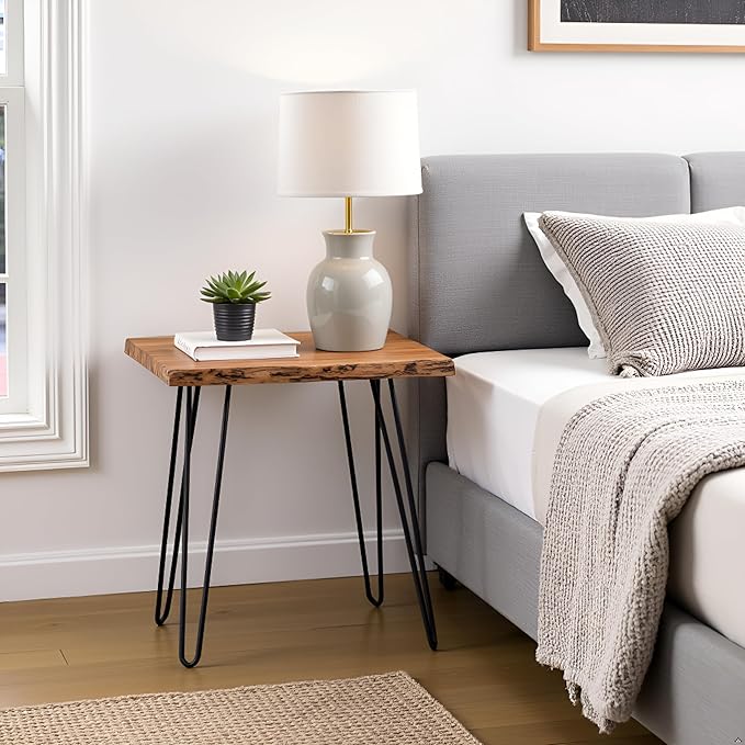 Alaterre Furniture Natural Live Edge End Table - Image 5