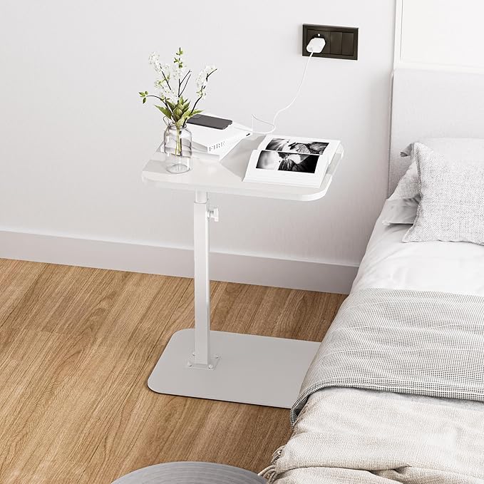 Side Table Sofa Tray for Couch Heavy Metal Base Swivel/Adjustable Height - Image 2
