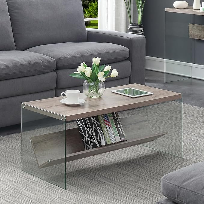 Convenience Concepts SoHo Modern Living Storage Shelf, Contemporary Coffee Table - Image 2