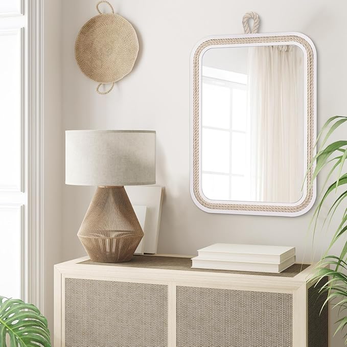 Nautical Rope Mirror Rectangular Hanging Mirrors - Image 2