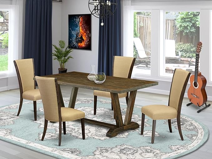East West Furniture V777VE703-5 5 Piece Dinette Set - Image 2