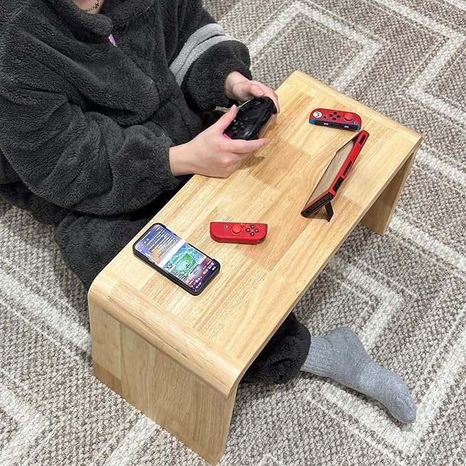 C Shaped End Table, Solid Wood C Side Table - Image 4