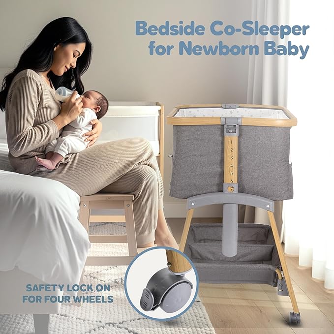 Baby Bassinet Bedside Sleeper, Portable Crib - Image 6