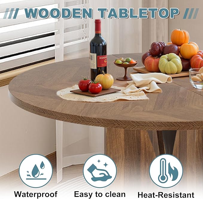 Round Dining Table for 4, Living Room - Image 4