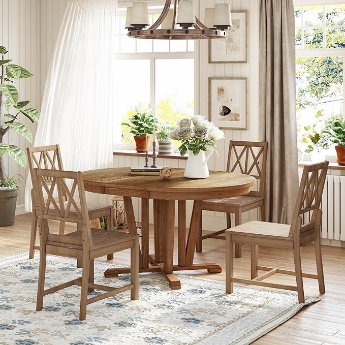 Ball & Cast Rustic 5-Piece Extendable Dining Table Set - Image 3