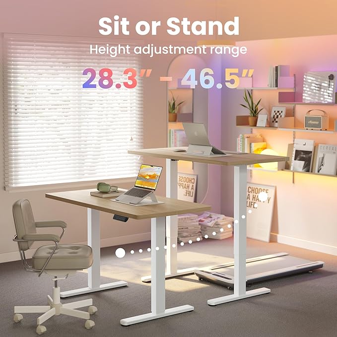 HUANUO 48" Electric Standing Desk Adjustable Height, 4 Memory Height Settings - Image 3