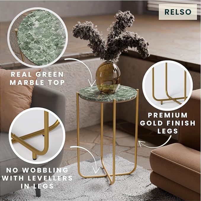 Relso Urdhva End Table – 24" Tall Round Side Table - Image 4