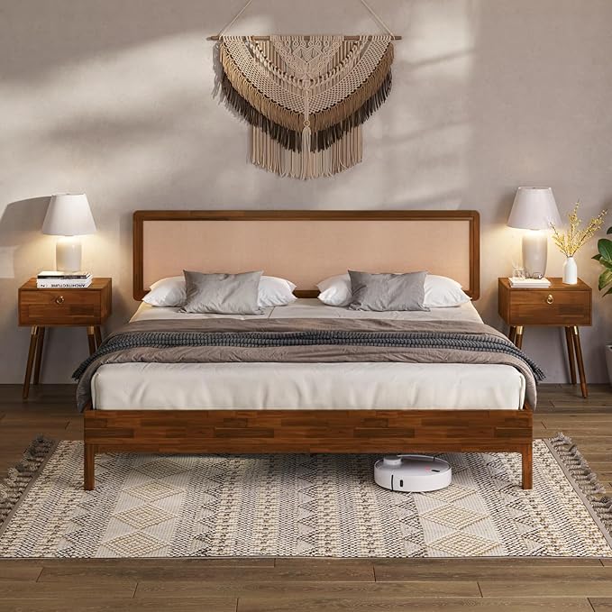 Nipe Platform Bed Frame with Headboard Size King by Bme