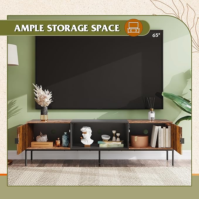 WLIVE Modern TV Stand for 65 Inch TV, Mid Century Entainment Center - Image 6