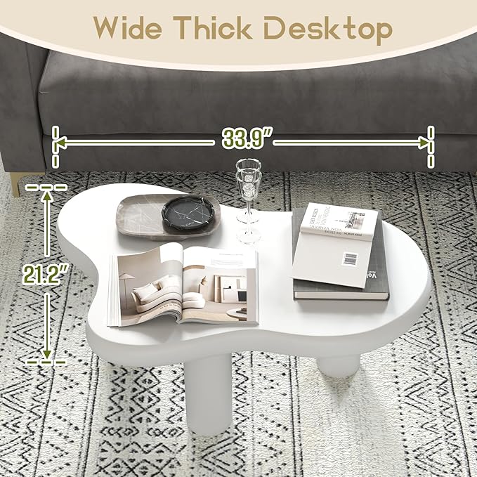 HollyHOME Cloud Coffee Table, Unique Design Accent Table - Image 6