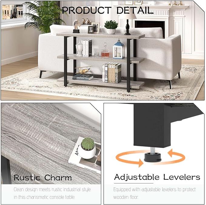 FOLUBAN Sofa Table, Wood Entryway Table - Image 5