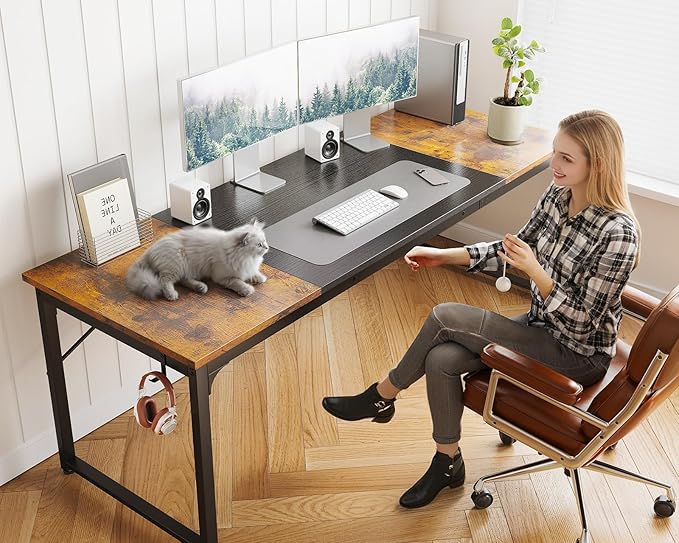 Coleshome 71 Inch Computer Desk, Modern Simple Style Desk - Image 5