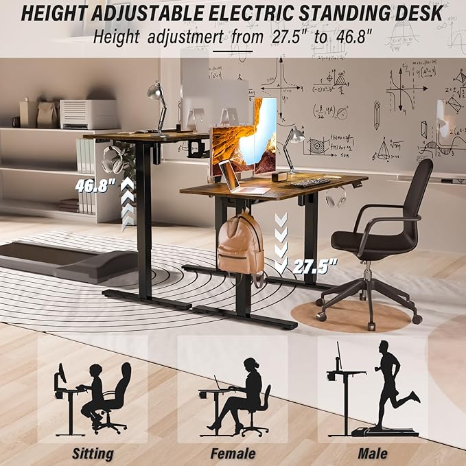 Kingant Standing Desk Height Adjustable Electric Stand Up Desks - Image 7